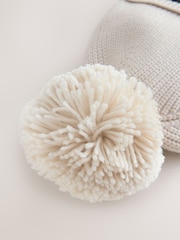 Baker by Ted Baker Boys Varsity Logo Pom Beanie and Mittens Set - Image 3 of 5