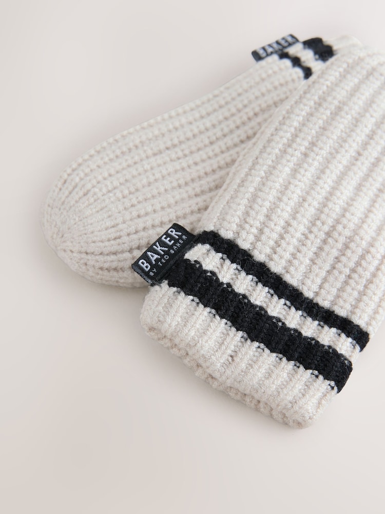 Baker by Ted Baker Boys Varsity Logo Pom Beanie and Mittens Set - Image 5 of 5