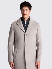 MOSS Natural Oatmeal Wool Cashmere Blend Overcoat - Image 1 of 4