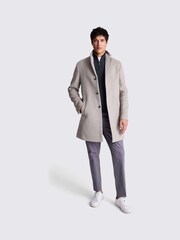 MOSS Natural Oatmeal Wool Cashmere Blend Overcoat - Image 2 of 4