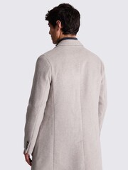 MOSS Natural Oatmeal Wool Cashmere Blend Overcoat - Image 4 of 4