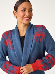 Roman Patterned Knit Cardigan - Image 4 of 5