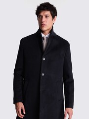 MOSS Blue Double Face Epsom Overcoat - Image 1 of 5