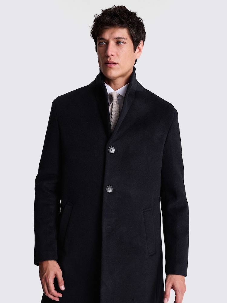 MOSS Blue Double Face Epsom Overcoat - Image 1 of 5