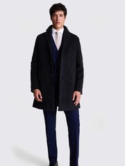 MOSS Blue Double Face Epsom Overcoat - Image 2 of 5