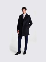 MOSS Blue Double Face Epsom Overcoat - Image 3 of 5