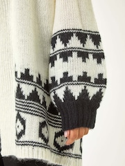 Roman White Patterned Knit Cardigan - Image 6 of 6