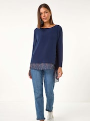 Roman 2 in 1 Contrast Hem Detail Stretch Top - Imagen 4 de 5