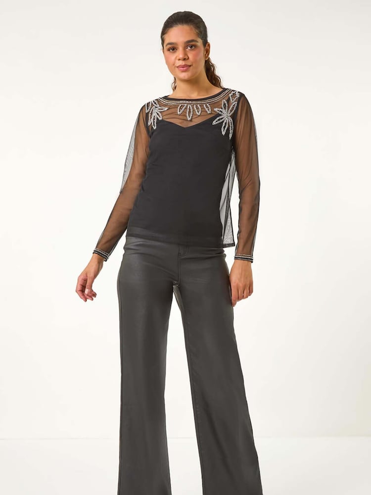 Roman Embellished Sequin Mesh Top - Imagen 5 de 5 Roman Embellished Sequin Mesh Top - Imagen 5 de 5