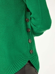 Roman Green Textured Curved Hem Jumper - Image 5 of 5