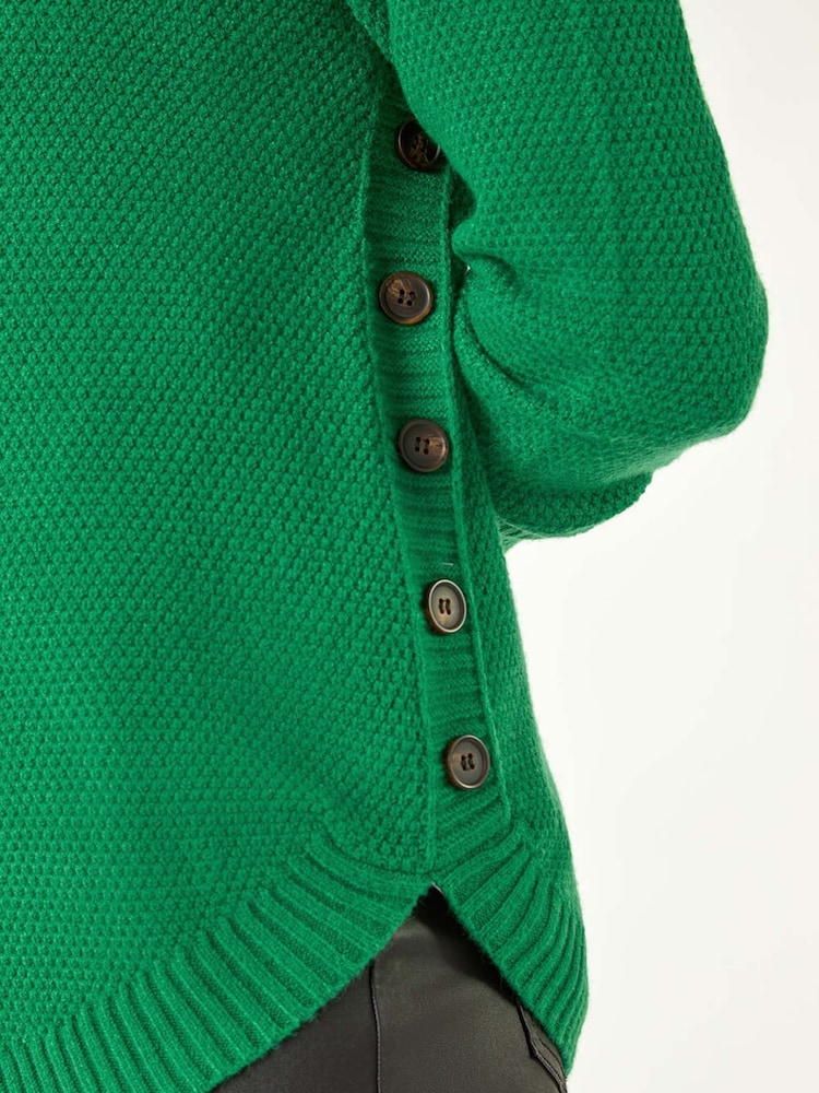 Roman Green Textured Curved Hem Jumper - Image 5 of 5