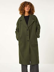 Roman Green Longline Single Breasted Coat - Image 1 of 5