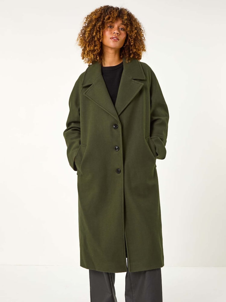 Roman Green Longline Single Breasted Coat - Image 1 of 5