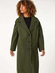 Roman Green Longline Single Breasted Coat - Image 4 of 5