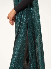 Roman Green Sequin Longline Stretch Cardigan - Image 6 of 6