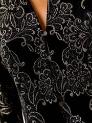 Roman Black Metallic Glitter Velvet Blouse - Image 5 of 5