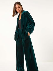 Roman Velvet Wide Leg Pocket Stretch Trousers - Image 2 of 5