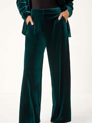 Roman Velvet Wide Leg Pocket Stretch Trousers - Image 4 of 5