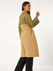 Roman Natural Contrast Quilted Collar Smart Coat - Image 3 of 5