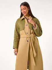 Roman Natural Contrast Quilted Collar Smart Coat - Image 4 of 5