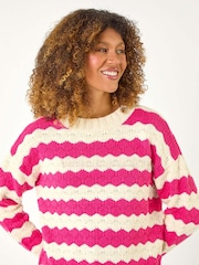 Roman Pink Wave Colour Block Knit Jumper - Image 5 of 6