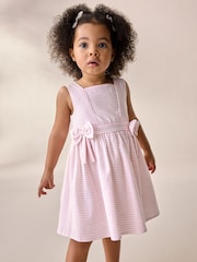 Pink/White Stripe Bow Detail Prom Dress (3mths-8yrs) - Image 1 of 8