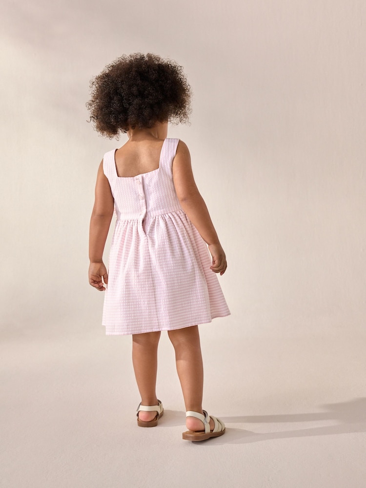 Pink/White Stripe Bow Detail Prom Dress (3mths-8yrs) - Image 3 of 8
