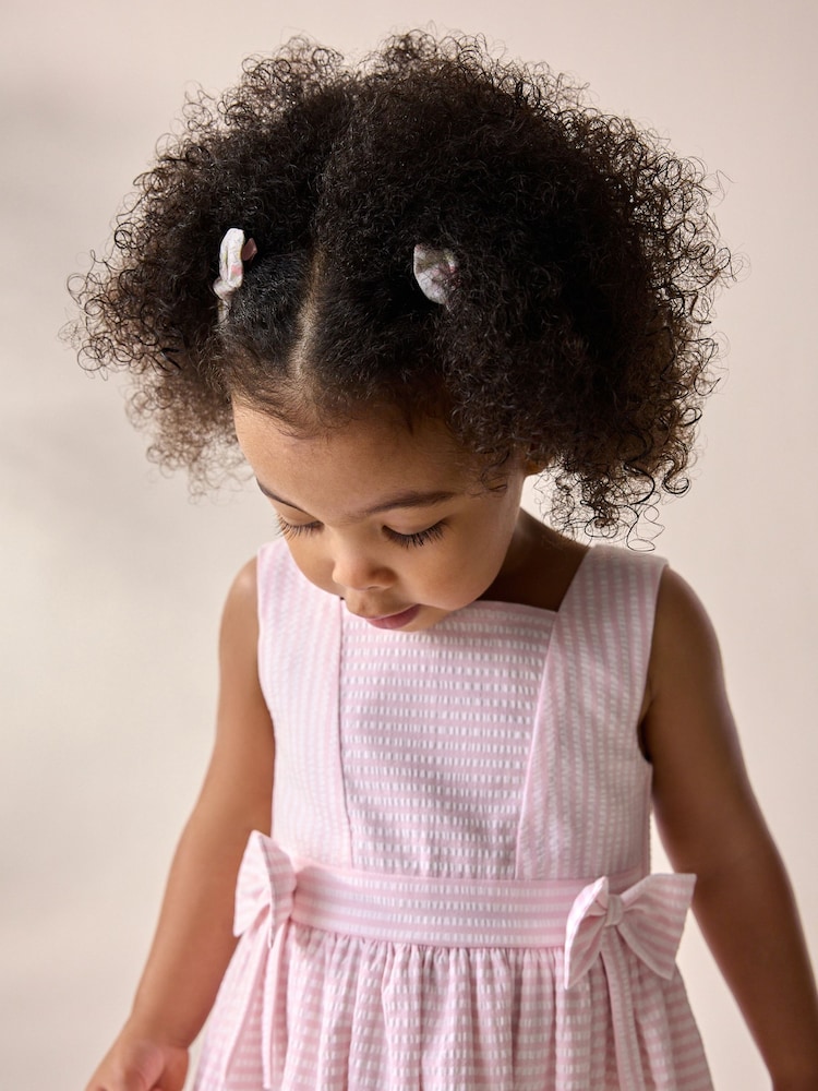 Pink/White Stripe Bow Detail Prom Dress (3mths-8yrs) - Image 4 of 8