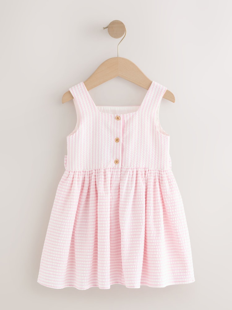 Pink/White Stripe Bow Detail Prom Dress (3mths-8yrs) - Image 6 of 8