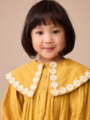 Ochre Yellow Daisy Collar Dress (3mths-8yrs) - Image 4 of 8