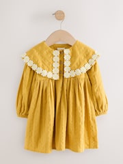 Ochre Yellow Daisy Collar Dress (3mths-8yrs) - Image 5 of 8