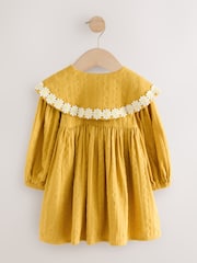 Ochre Yellow Daisy Collar Dress (3mths-8yrs) - Image 6 of 8