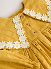 Ochre Yellow Daisy Collar Dress (3mths-8yrs) - Image 8 of 8