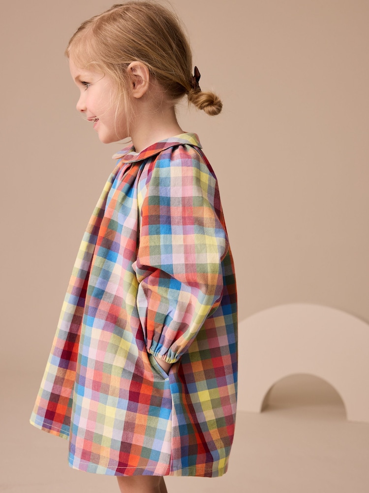 Multi Check Print 100% Cotton Shirt Dress (3mths-8yrs) - Image 2 of 8