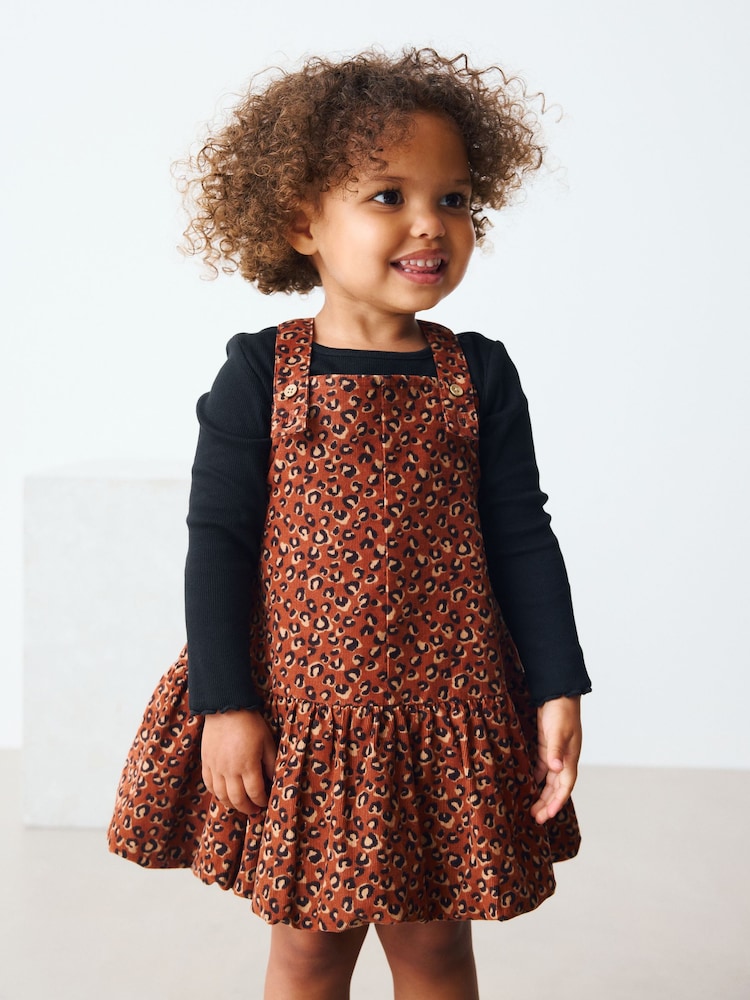 Animal Print Bubble Hem Pinafore Dress (3mths-8yrs) - Image 1 of 8