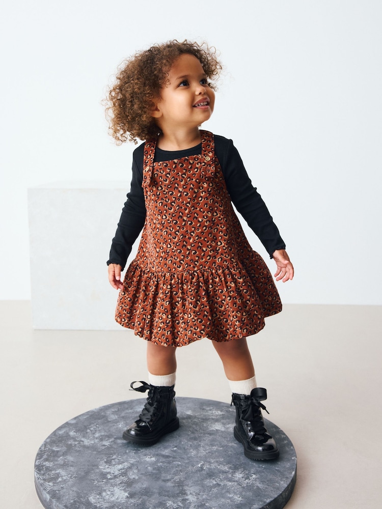Animal Print Bubble Hem Pinafore Dress (3mths-8yrs) - Image 2 of 8