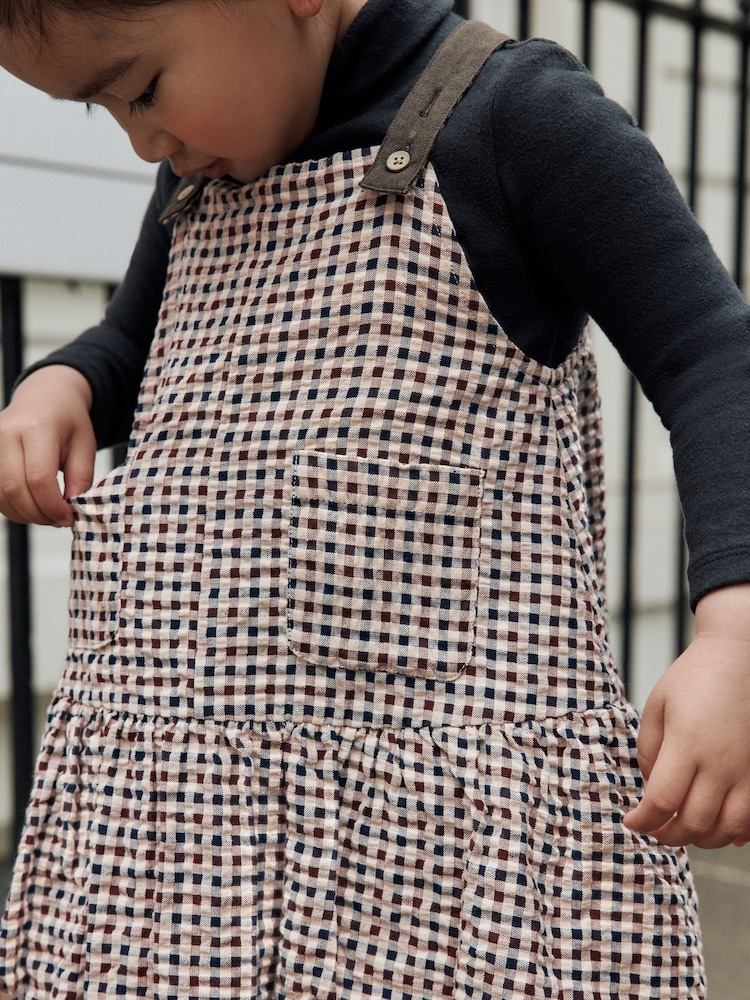 Kariert, Neutral - Bubble Hem Pinafore Dress (3mths-8yrs) - Bild 2 von 9
