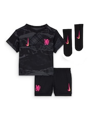 Nike Black Infants Chelsea Third Stadium Kit 2024-25 Sancho 19 - Image 1 of 3