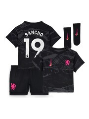 Nike Black Infants Chelsea Third Stadium Kit 2024-25 Sancho 19 - Image 2 of 3
