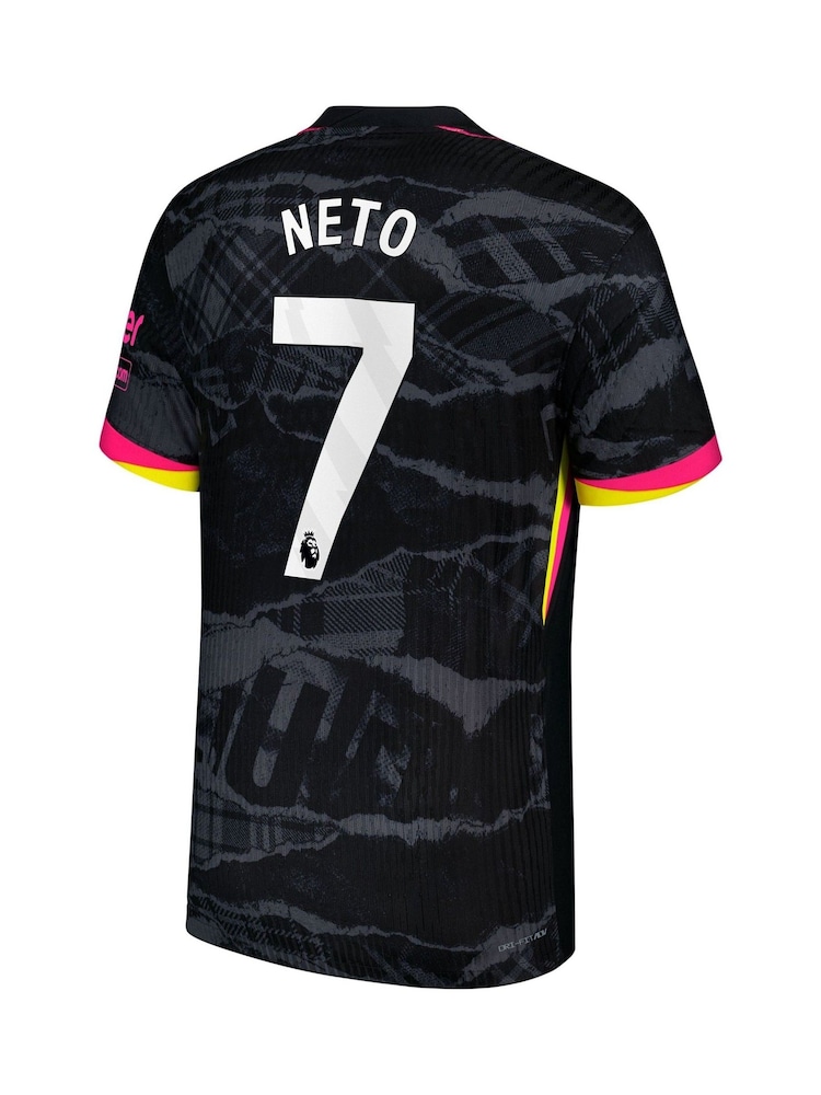 Nike Black Dri Fit Chelsea Adv Third Match Shirt 2024-25 Neto 7 - Image 3 of 3