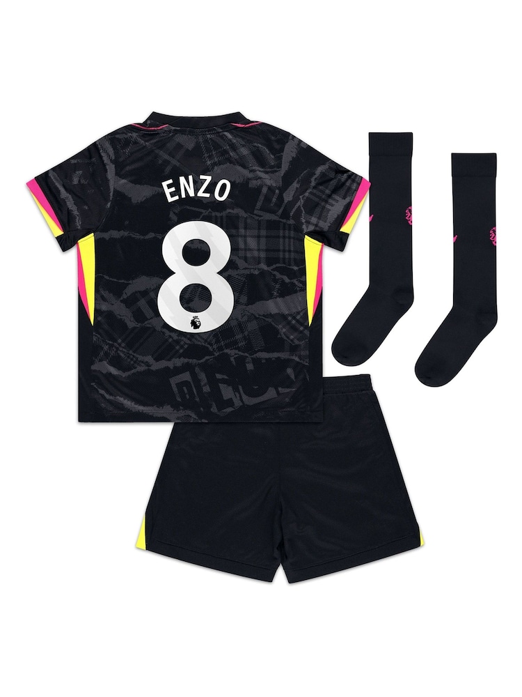 Nike Black Little Kids Enzo Chelsea Third Stadium Kit 2024-25 - Image 3 of 3