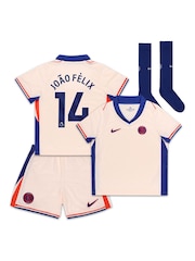 Nike Cream Little Kids Joao Felix 14 Chelsea Away Stadium Kit 2024-25 - Image 1 of 3