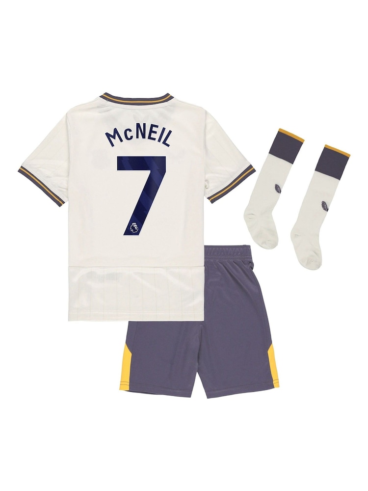 Castore White Everton Third Infant Kit Shirt 2024-25 McNeil 7 - Image 2 of 3