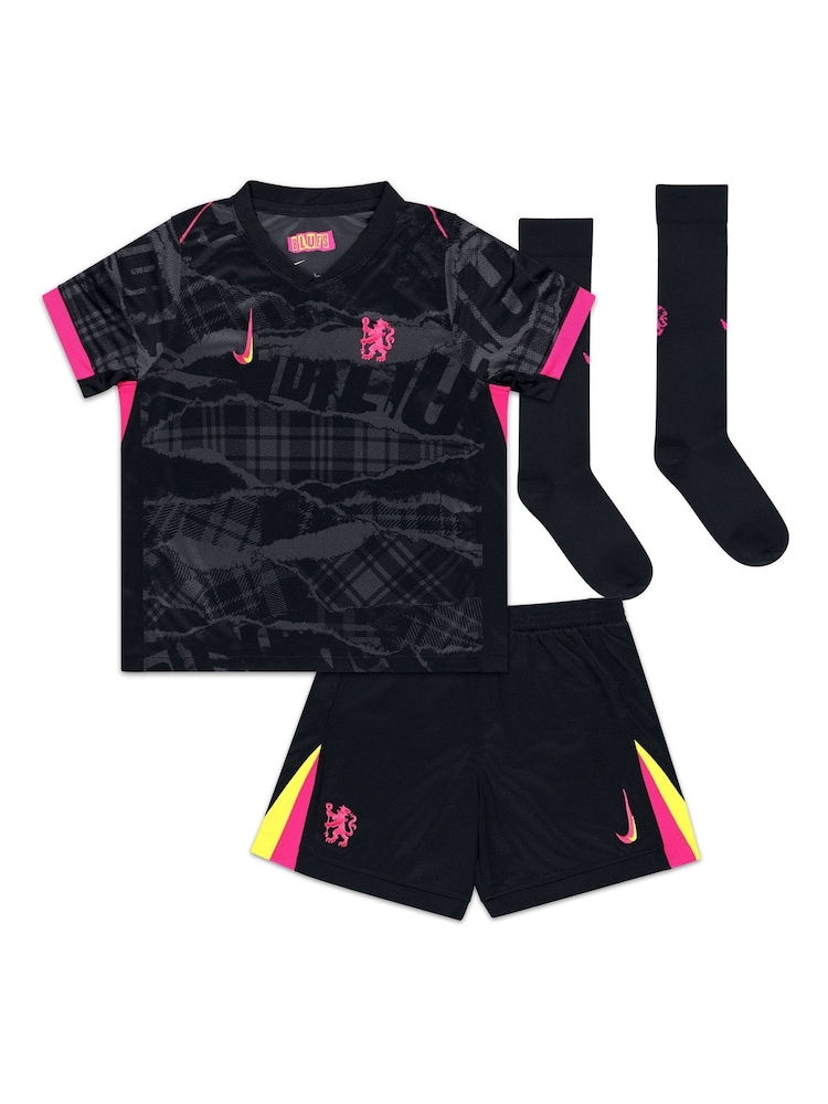 Nike Black Little Kids Joao Felix 14 Chelsea Third Stadium Kit 2024-25 - Image 1 of 3