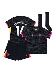 Nike Black Little Kids Joao Felix 14 Chelsea Third Stadium Kit 2024-25 - Image 3 of 3