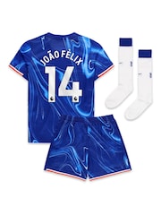 Nike Blue Little Kids Joao Felix 14 Chelsea Home Stadium Kit 2024-25 - Image 2 of 3