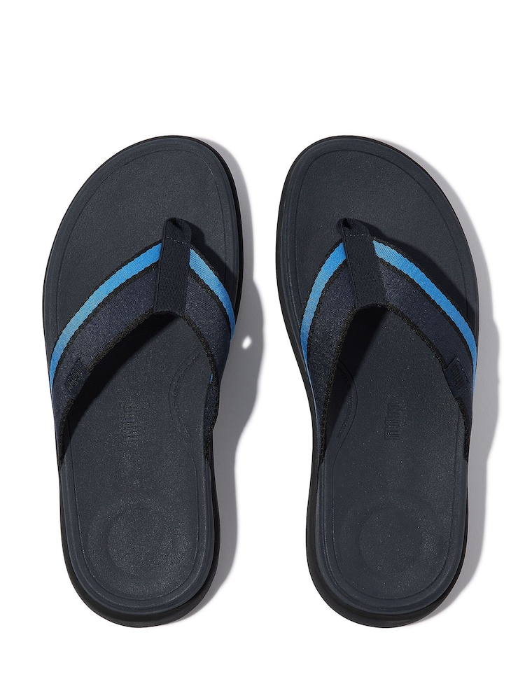 Fitflop Mens F-mode Go Tonal-Edge Webbing Toe-Post Sandals - Image 3 of 4