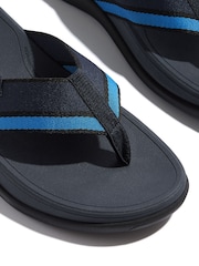 Fitflop Mens Blue F-mode Go Tonal-Edge Webbing Toe-Post Sandals - Image 4 of 4