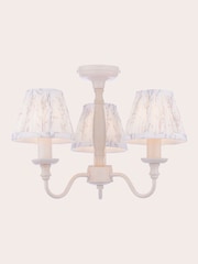 Laura Ashley White Pussy Willow 3 Light Semi Flush - Image 4 of 6