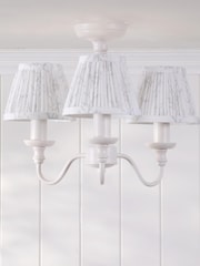 Laura Ashley White Pussy Willow 3 Light Semi Flush - Image 2 of 6